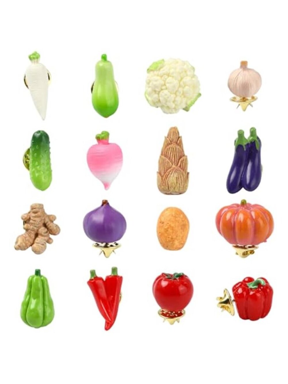 Ipotkitt Bee Rectangle Biology Theme Fruit Vegetable Snake Ice Cream Brooches